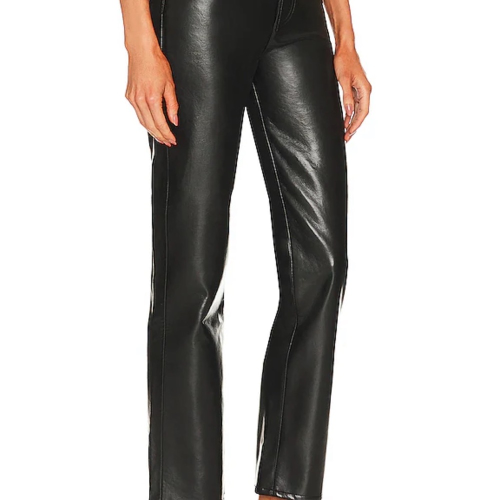 AGOLDE Recycled Leather 90s Pinch Waist High Rise Straight Pants Detox | size 28 - Picture 10 of 10